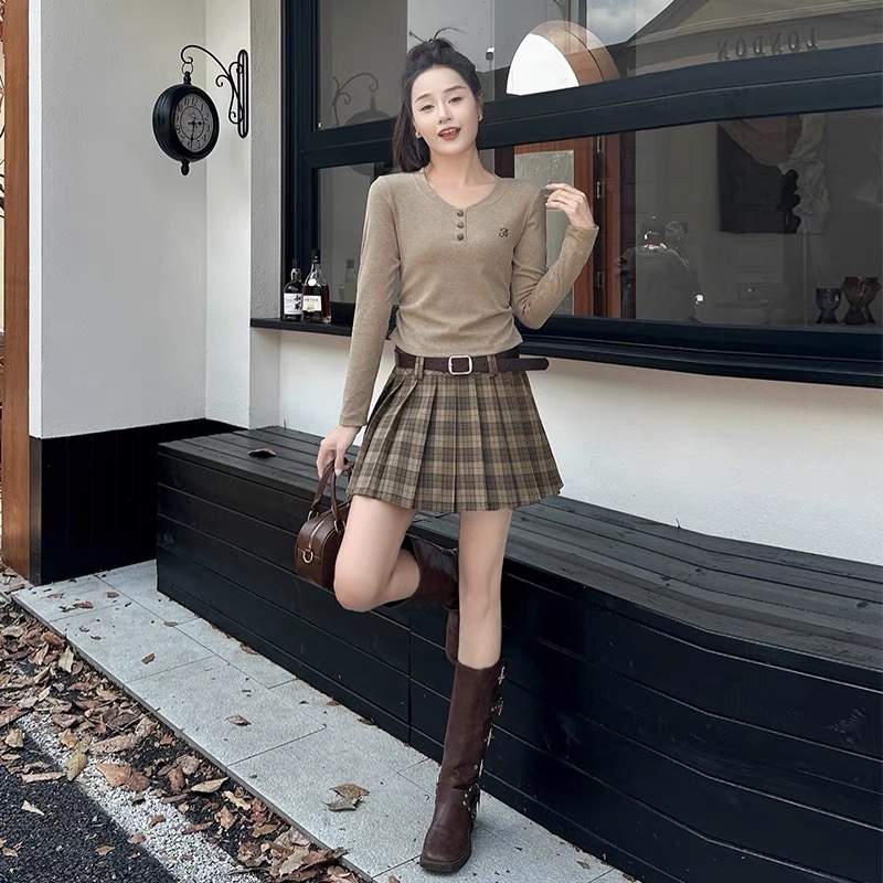 18186#小个子套装2025春款减龄学院风气质百搭两件套裙长36衣长48