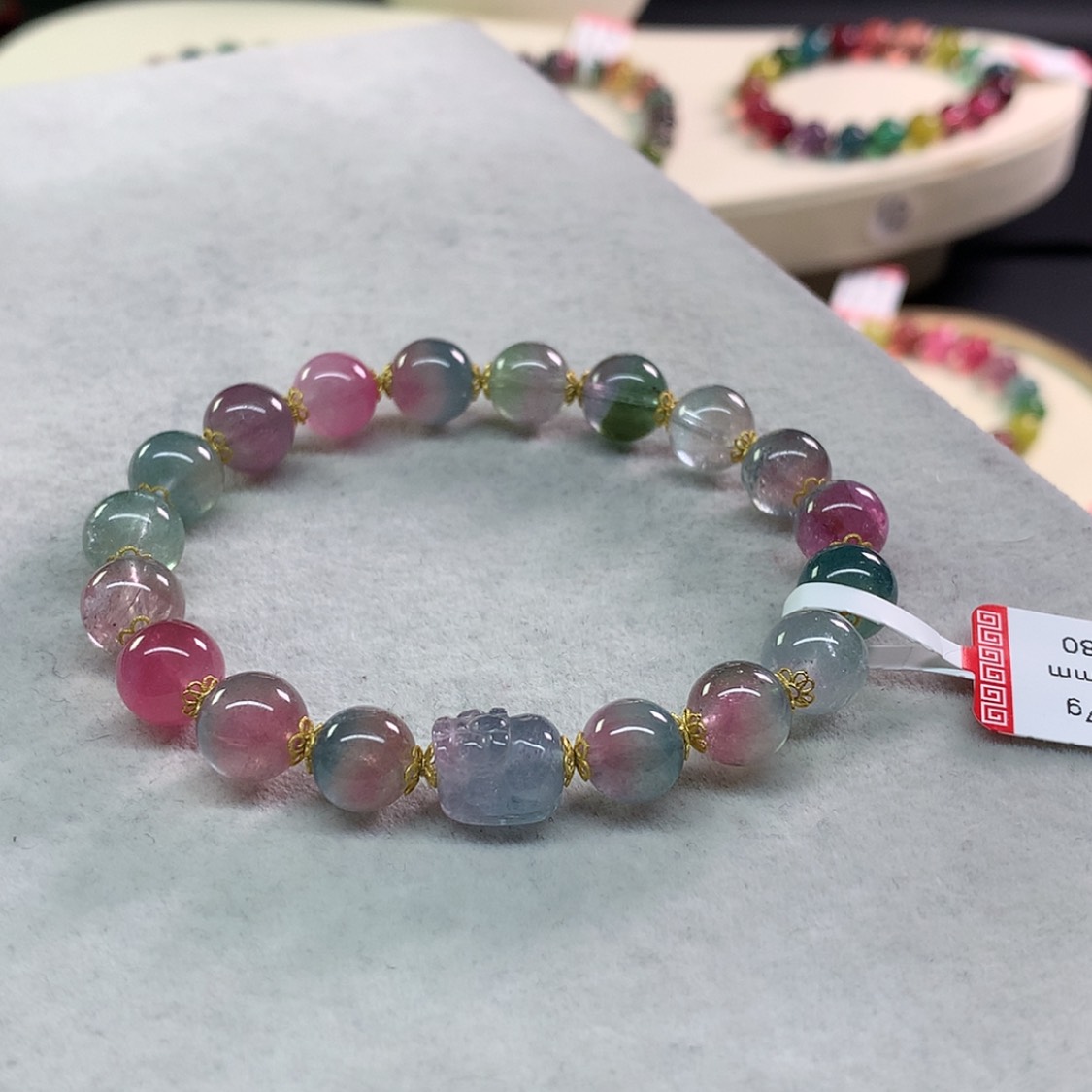 【闪购商品】碧玺手链未镶嵌碧玺西瓜单圈8.3