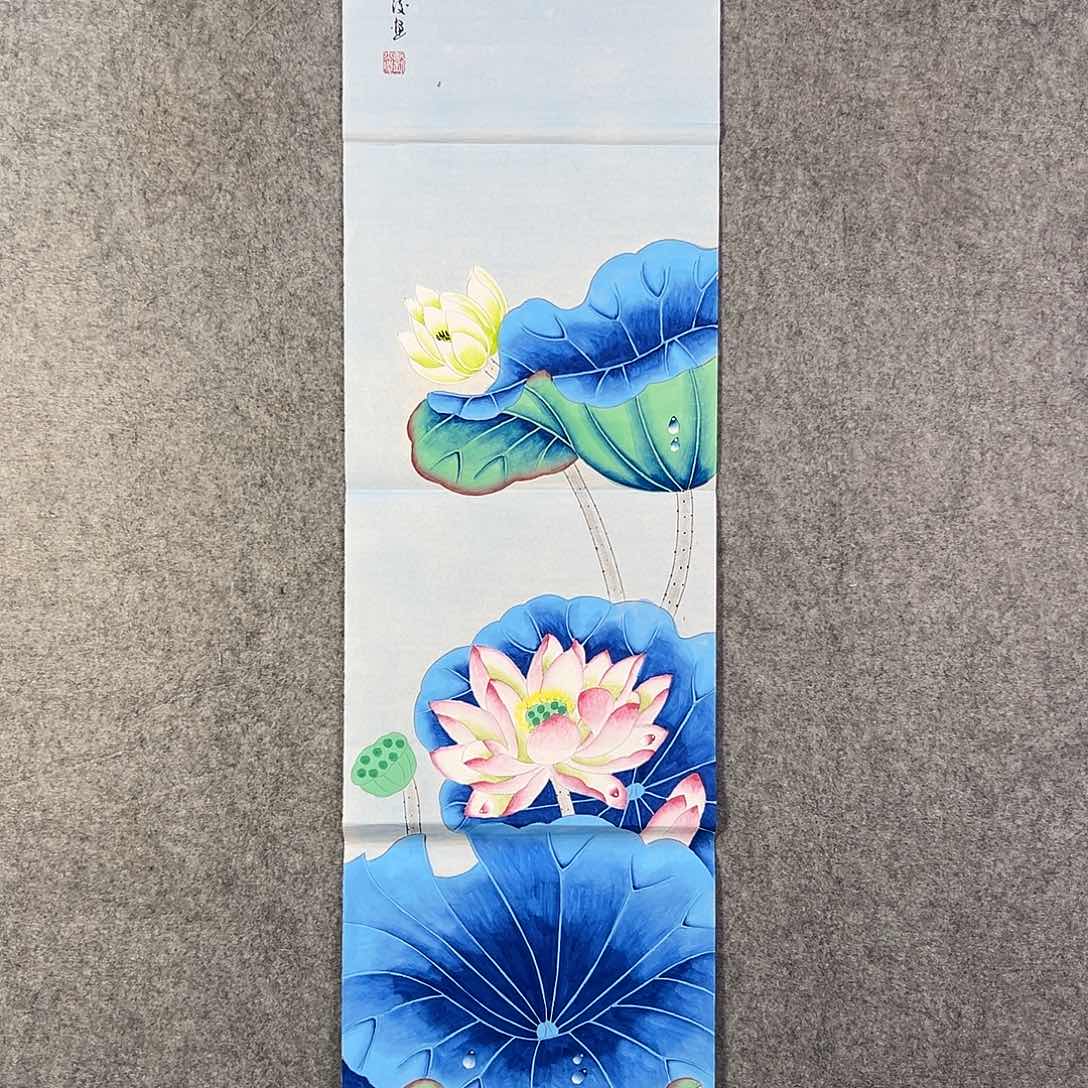 国画470 牡丹之花之叶的颜色和