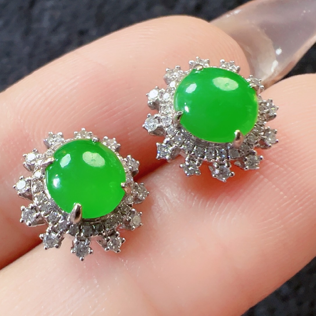 翡翠耳饰18K金镶嵌【福利款】签收后24小时鉴赏期