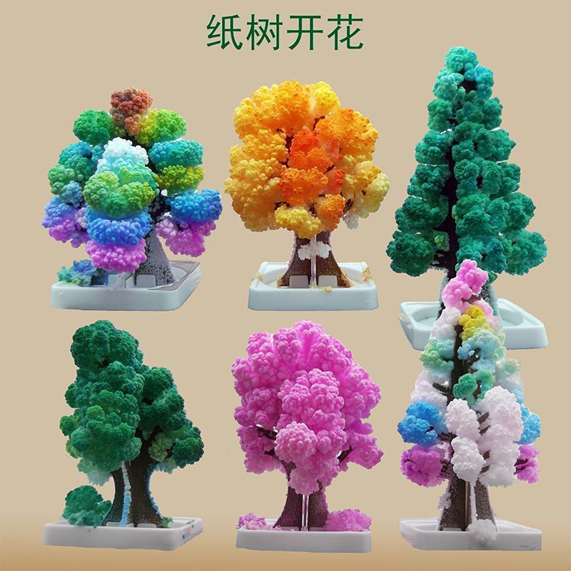 圣诞树浇水魔法结晶雪花纸树开花儿童玩具圣诞节装饰神奇礼物玩具