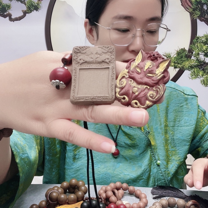 DIY玻璃玫瑰九尾狐➕息肌无事牌➕1.8花蕊单珠项链