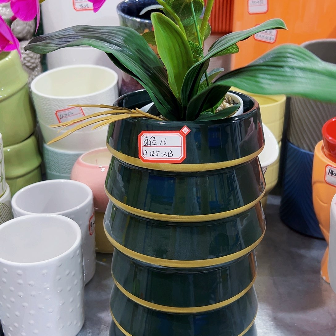 有孔外贸尾单陶瓷花盆凑单10米包邮