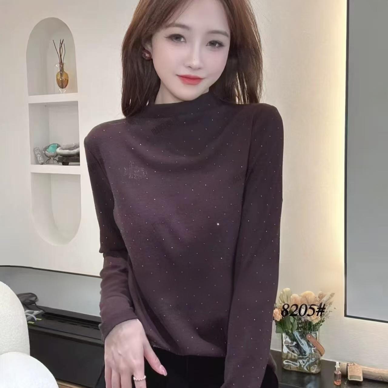 9956 秋冬女士气质显瘦半高领打底衫 F177