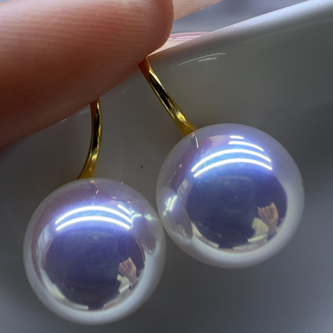 耳饰18K金镶嵌淡水珍珠