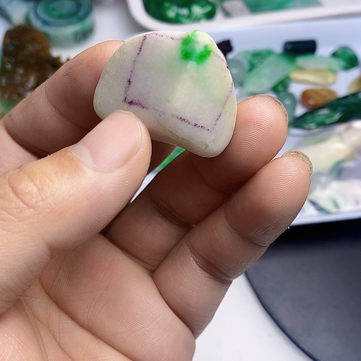 翡翠散珠天然翡翠A货挂件