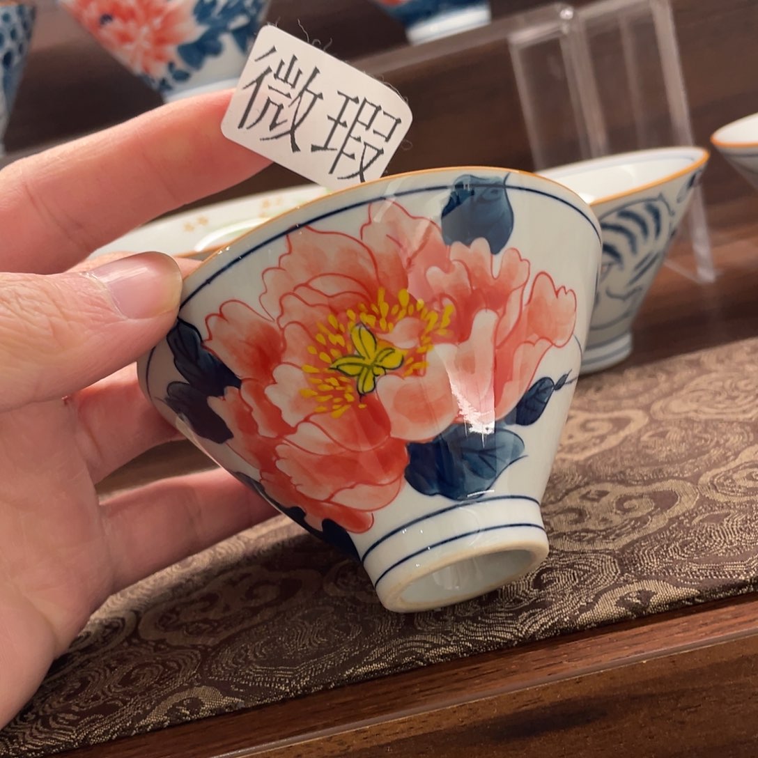 釉下手绘茶具微瑕