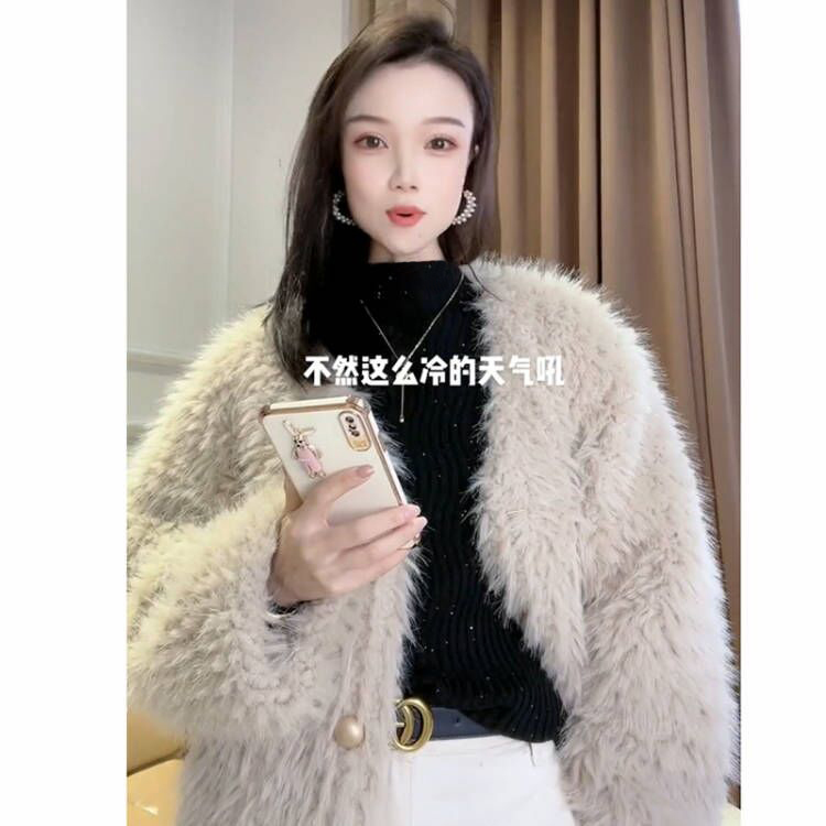 【星空安可拉红】水波纹3620超柔软高品质中领星空针织毛衣