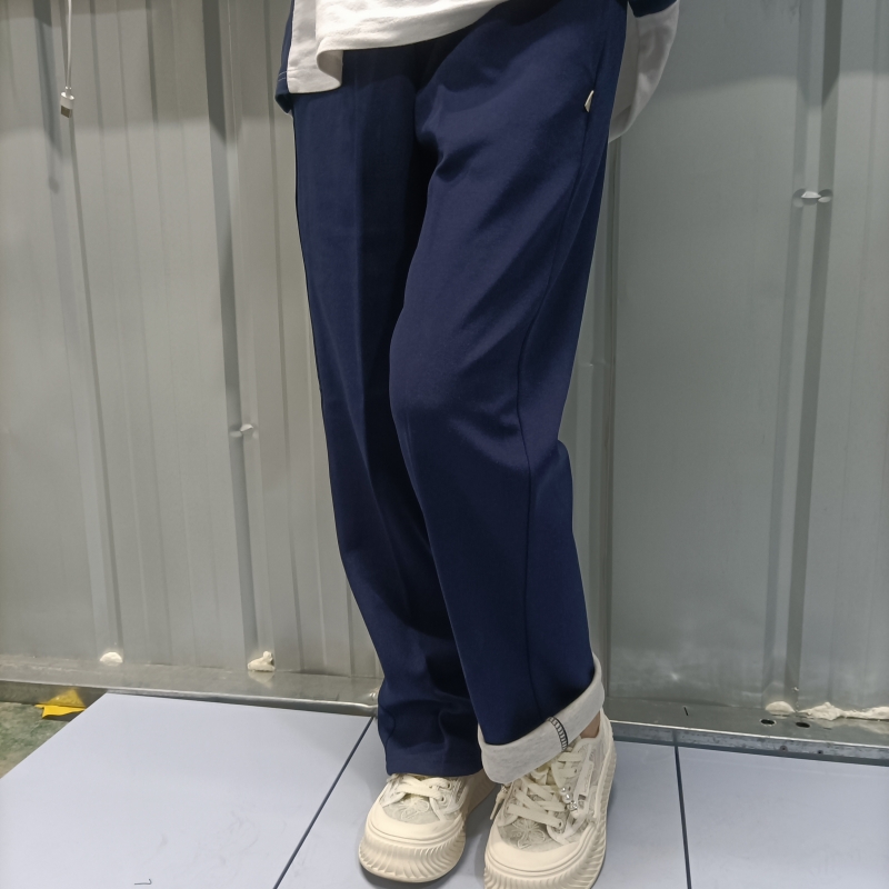 精品棉料纯藏蓝色无条无杠校服裤子春秋男女中小学生宽松校裤藏蓝