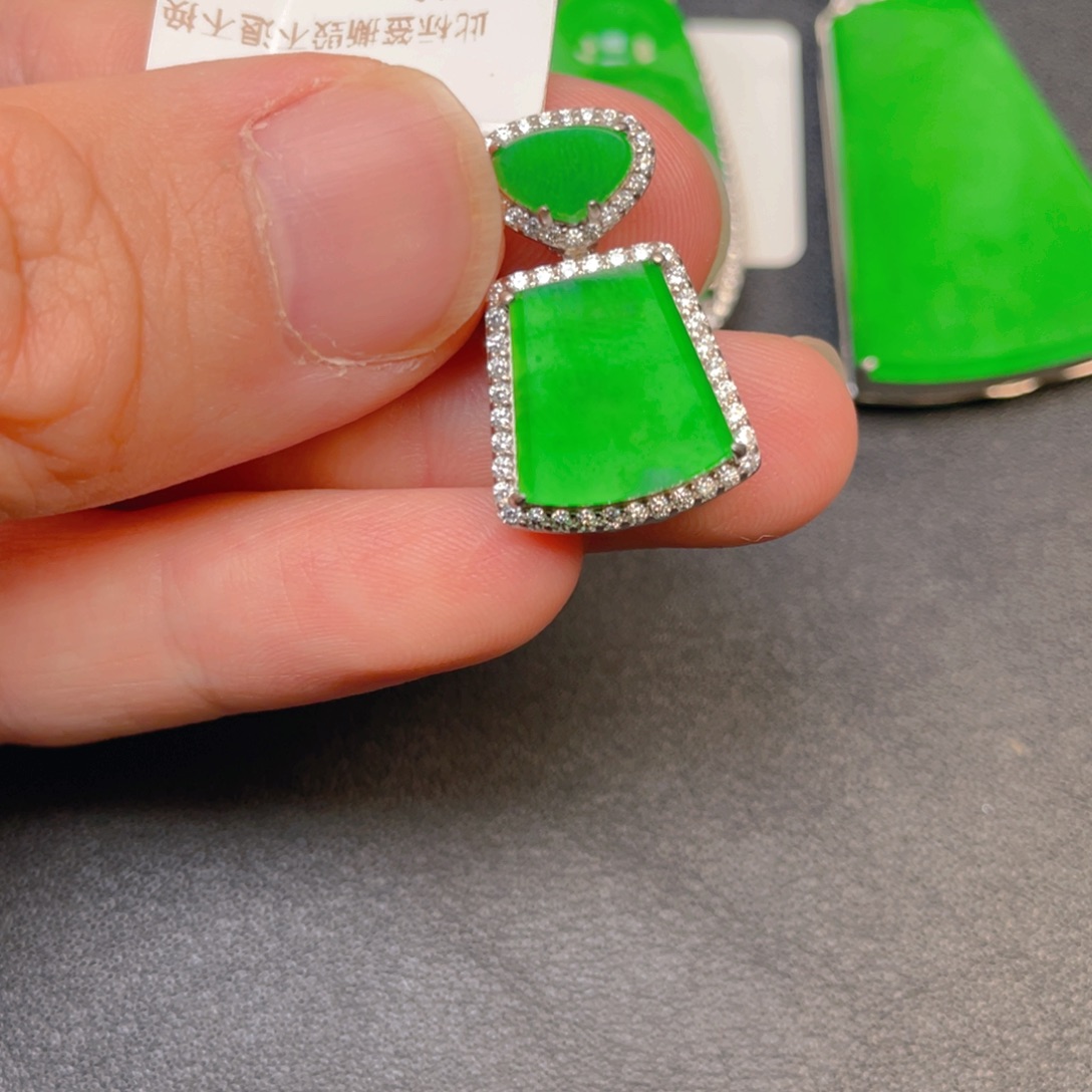 翡翠银S925镶嵌吊坠(不含链)