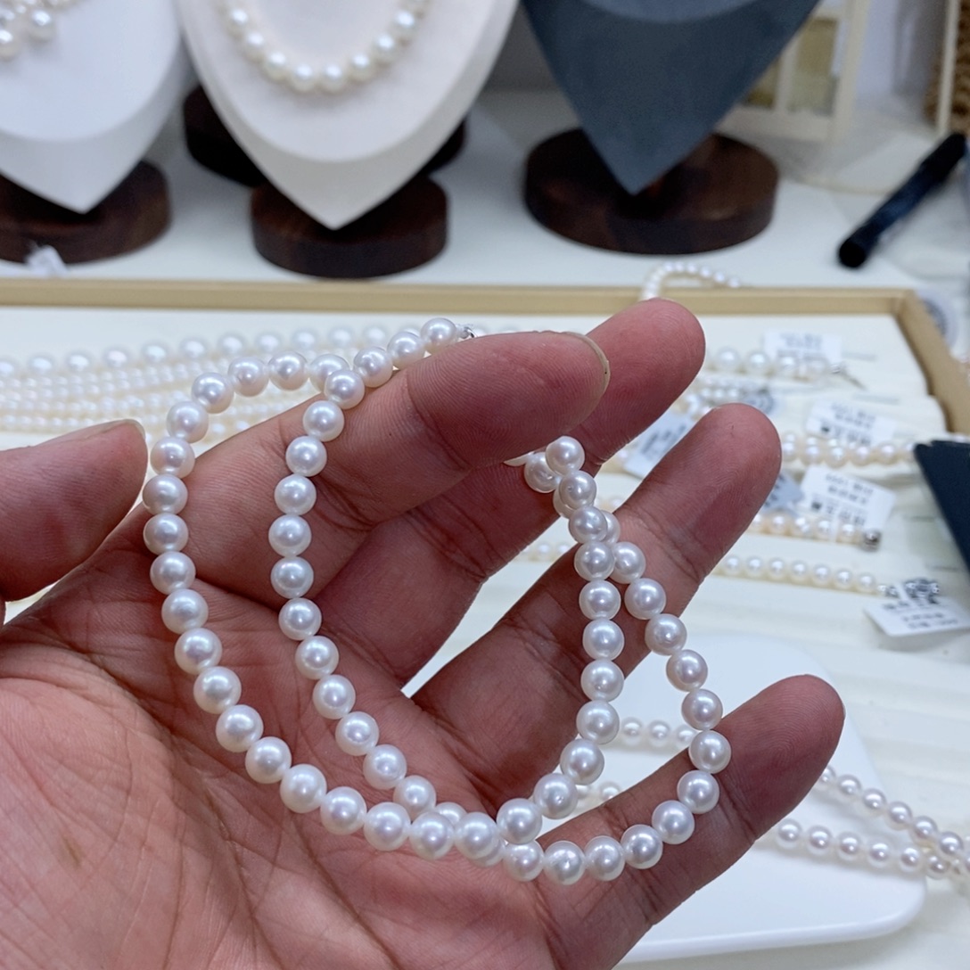****鹿颈饰银S925镶嵌淡水珍珠