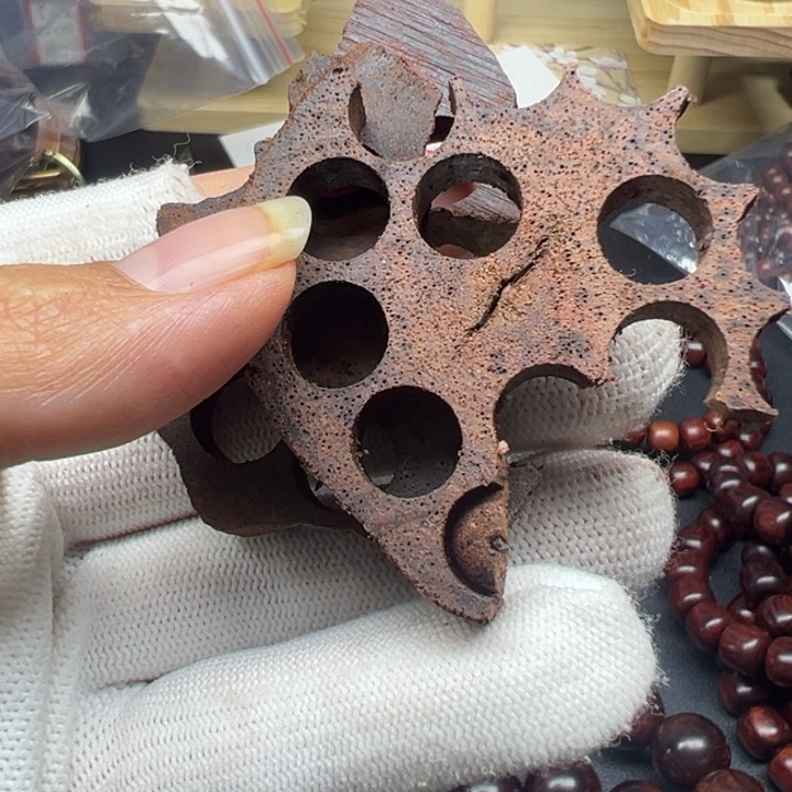 藤类木本 海南红降花梨公藕片碎料