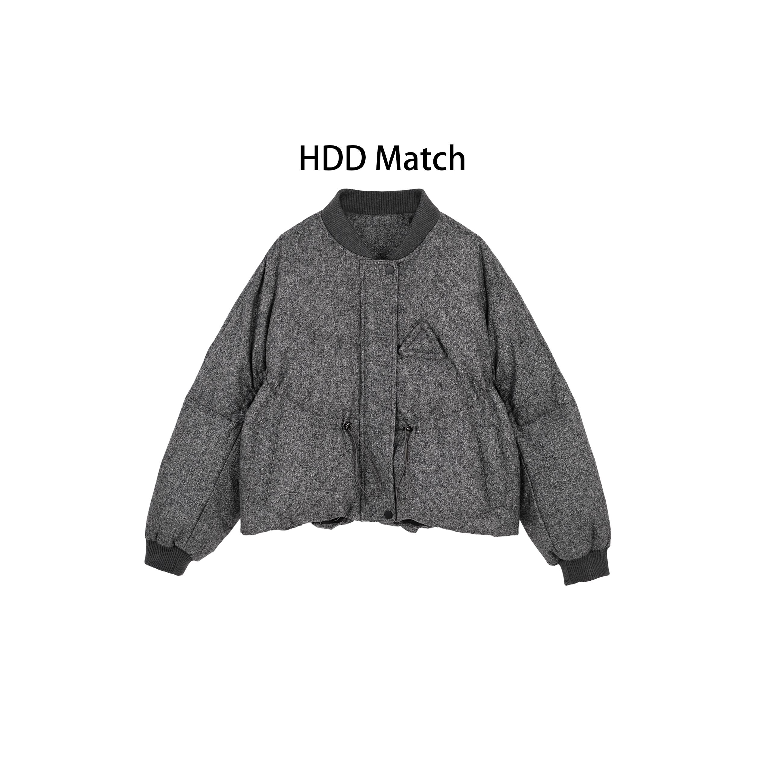 HDD- "灰色镜像" 90白鹅绒 女款定制收腰小众鹅绒羽绒服 Y1010