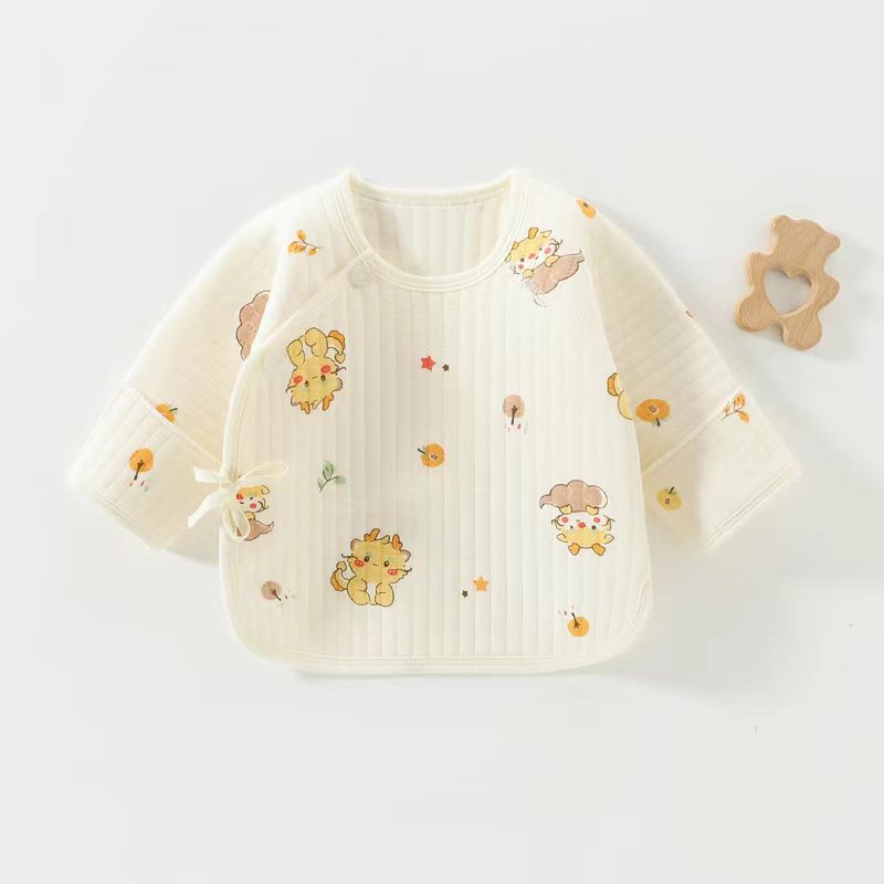 新生儿草莓小熊保暖半背衣婴儿半背衣纯棉半背衣刚出生