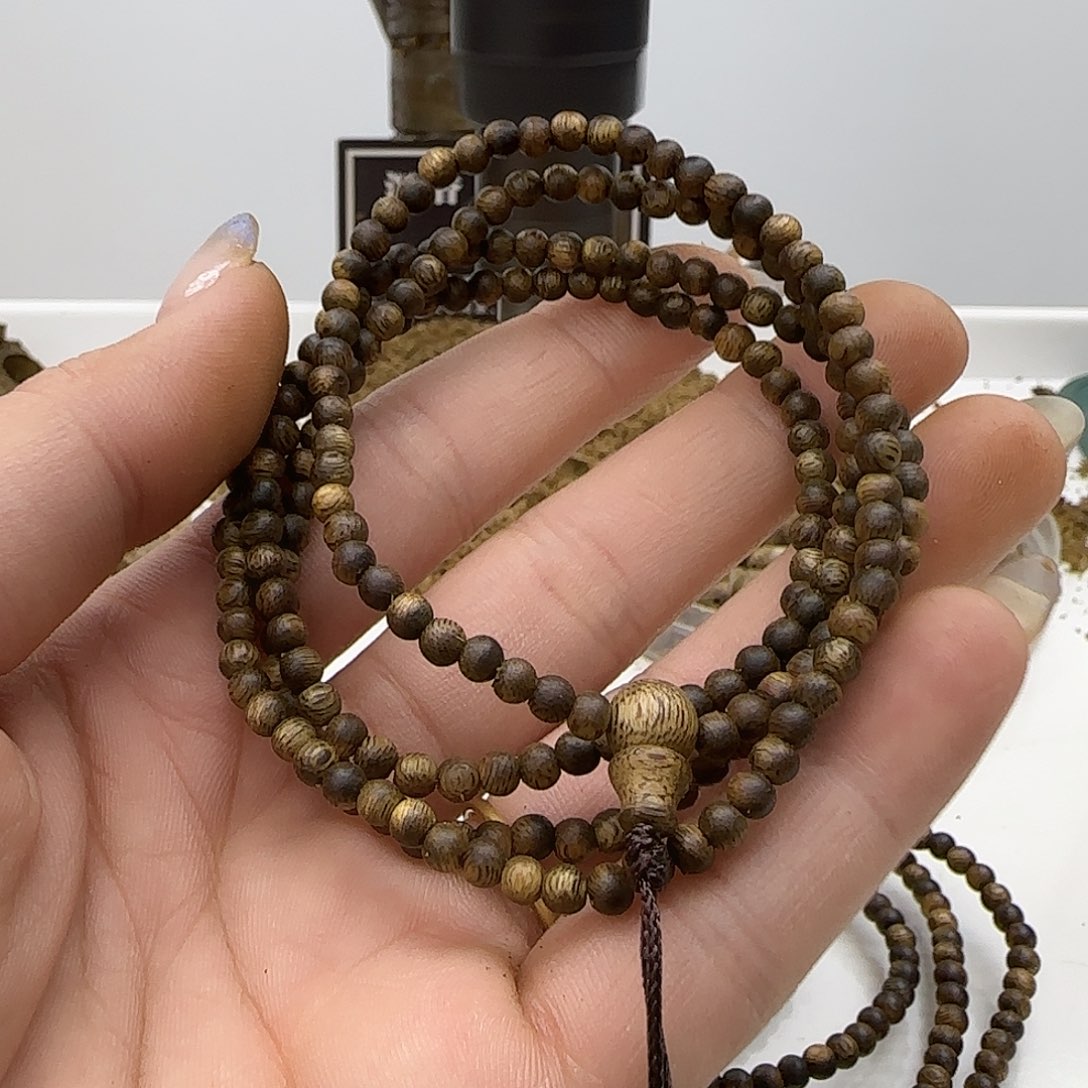 沉香手串乌身老料0.3规格4克➕999沉浮