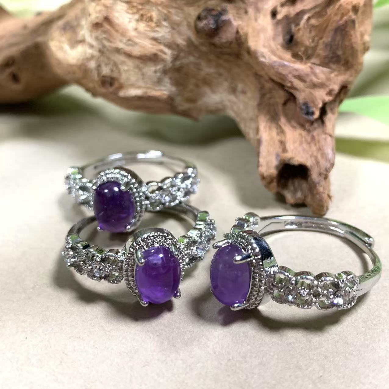 C3999（玉姐珠宝）紫水晶蛋面戒指-多样性发货只发一件