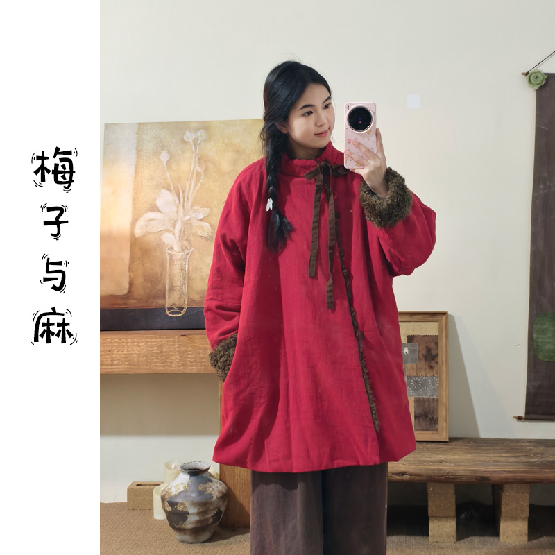 【新年】设计款亚麻礼物款加厚棉服5311（胸围145 衣长83）