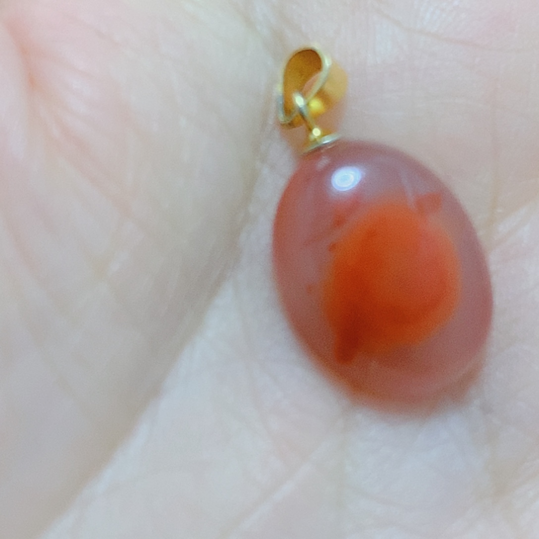 南红玛瑙银S925镶嵌吊坠(不含链)