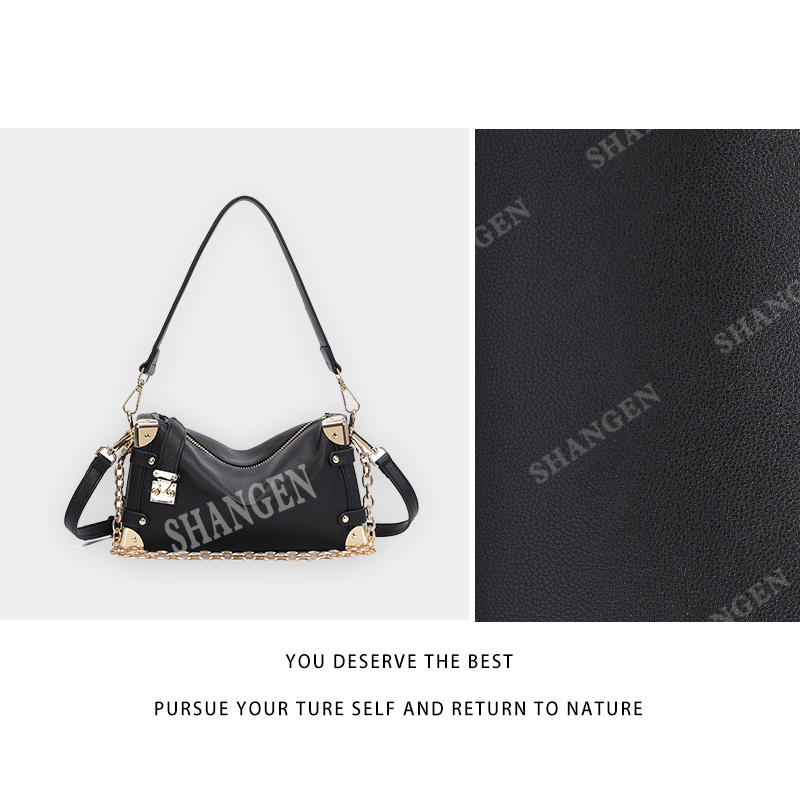 【尚恩CC】QYX-8899-1-黑色-轻奢时尚女士新款手提单肩斜挎包