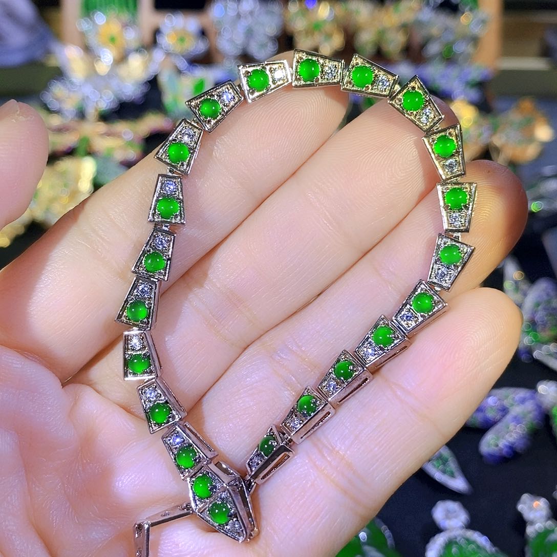 吊坠(不含链)银S925镶嵌翡翠