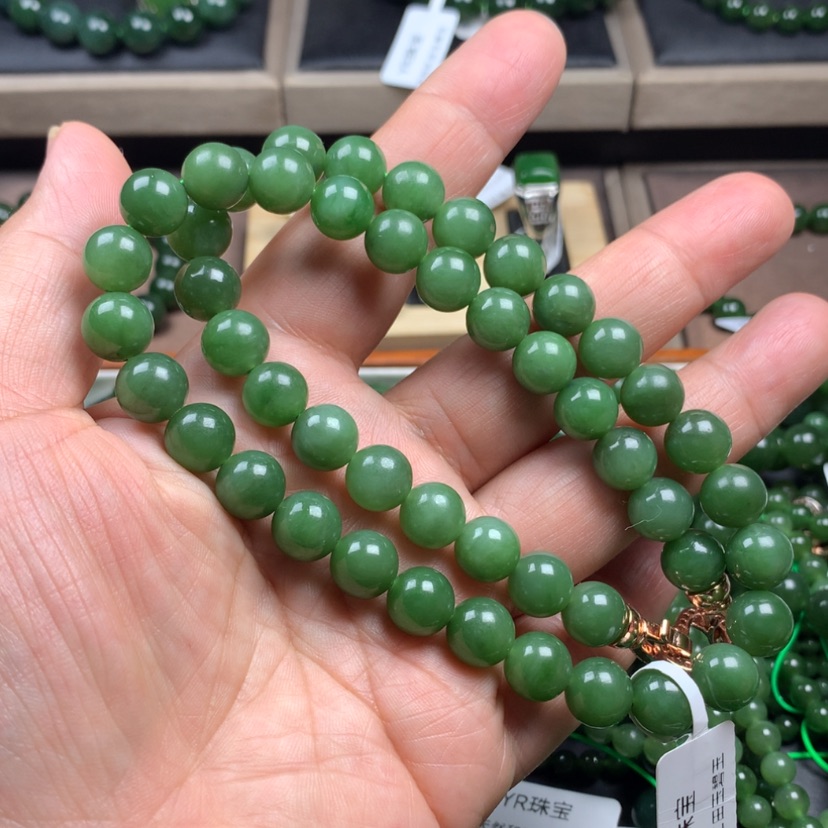 【闪购商品】和田玉（碧玉）颈饰未镶嵌10mm放漏