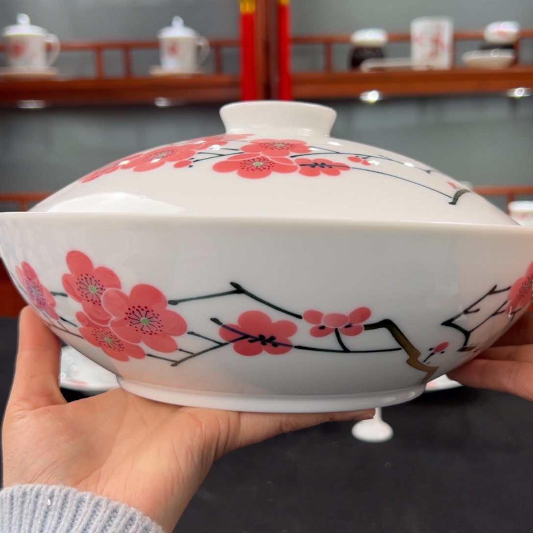 翠竹红梅品锅 微瑕