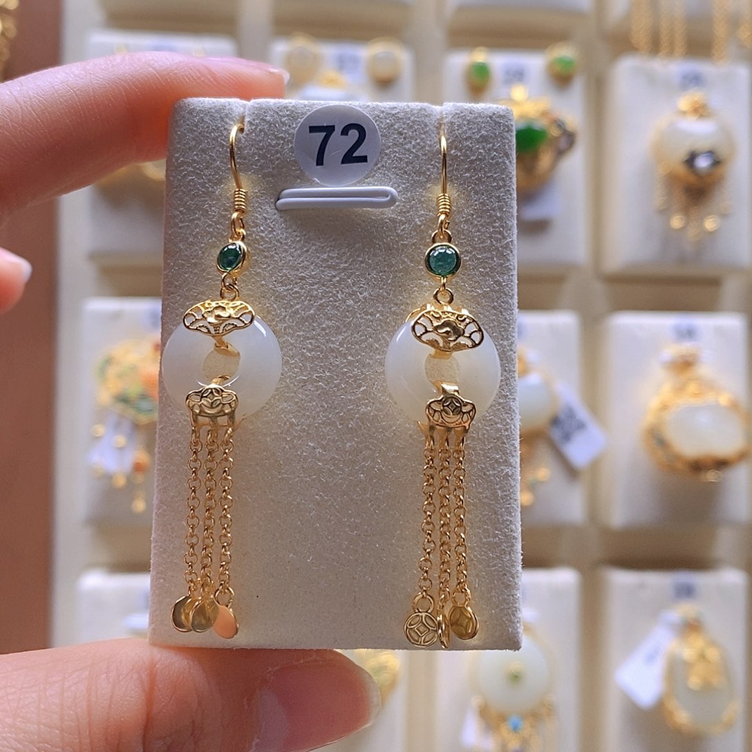 和田玉颈饰银S925镶嵌