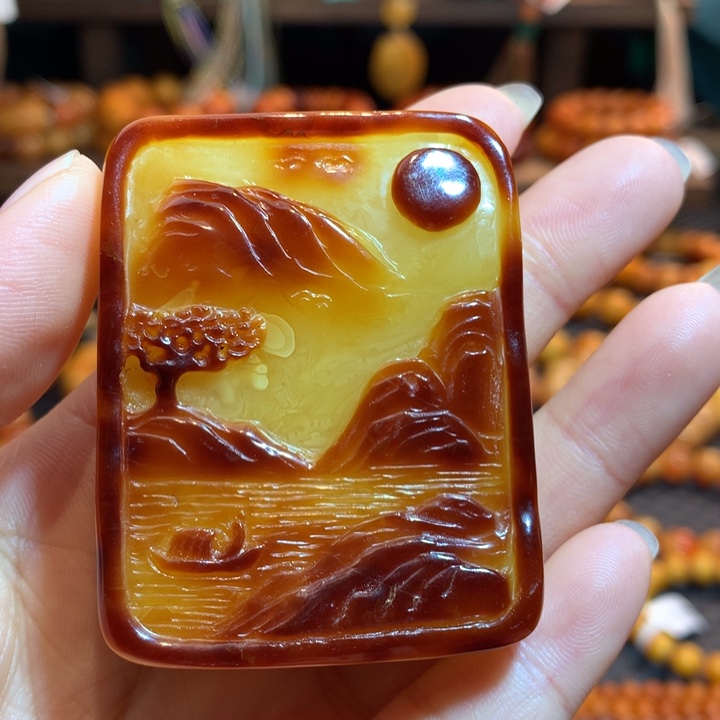 蜜蜡未镶嵌吊坠(不含链)