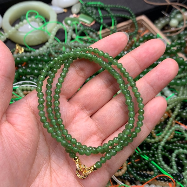 和田玉未镶嵌手链65