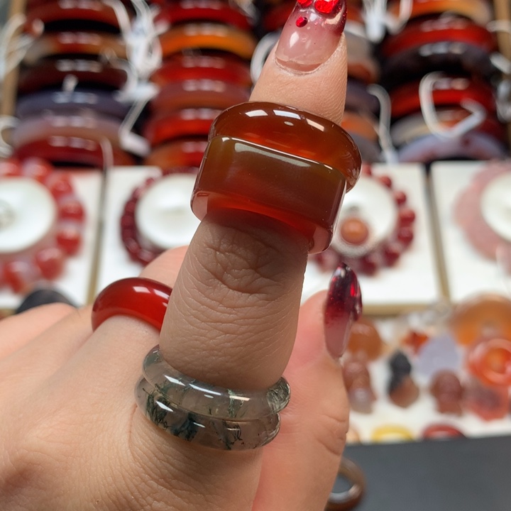 玛瑙/玉髓戒指未镶嵌微****过