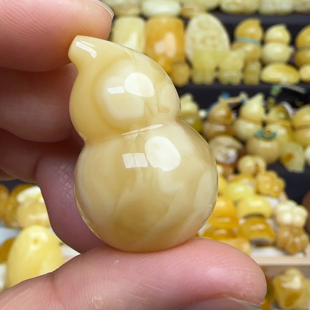 蜜蜡吊坠(不含链)未镶嵌不退换天然俄料浓蜡妖花蜜蜡葫芦吊坠