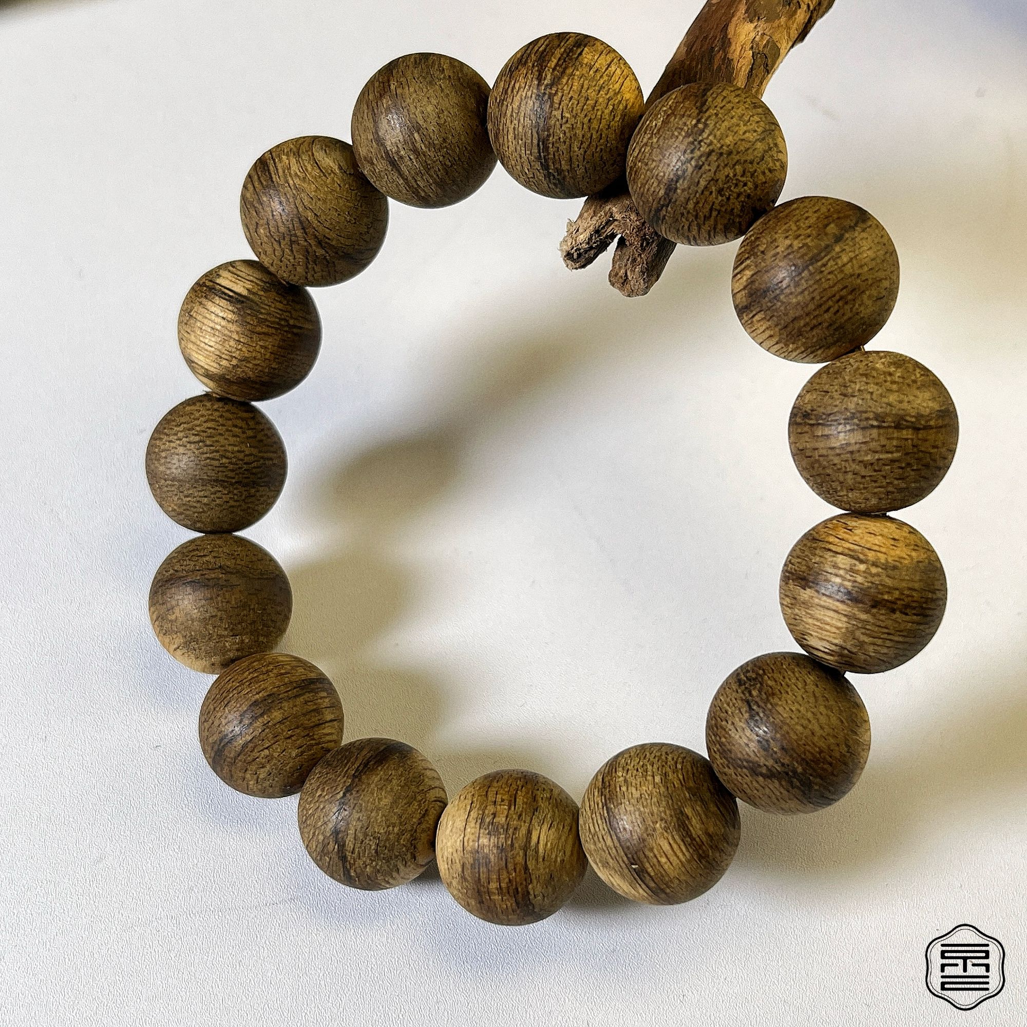 沉香海南霸王岭虎斑纹沉香手串14mm多圈手串 九九沉