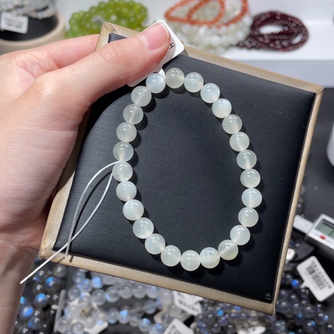 长石手链未镶嵌白月光7.7mm
