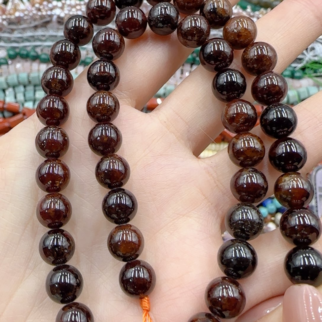 玛瑙/玉髓未镶嵌珠宝半成品芬达石榴石一条卡8