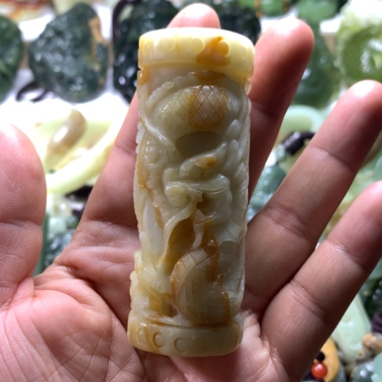 蛇纹石玉岫玉手把件未镶嵌