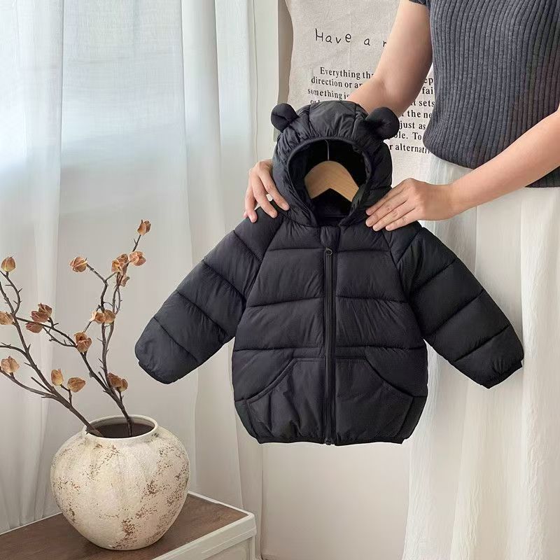 新款兔耳朵棉服男童轻薄短款棉袄宝宝冬季女童棉衣冬季外套