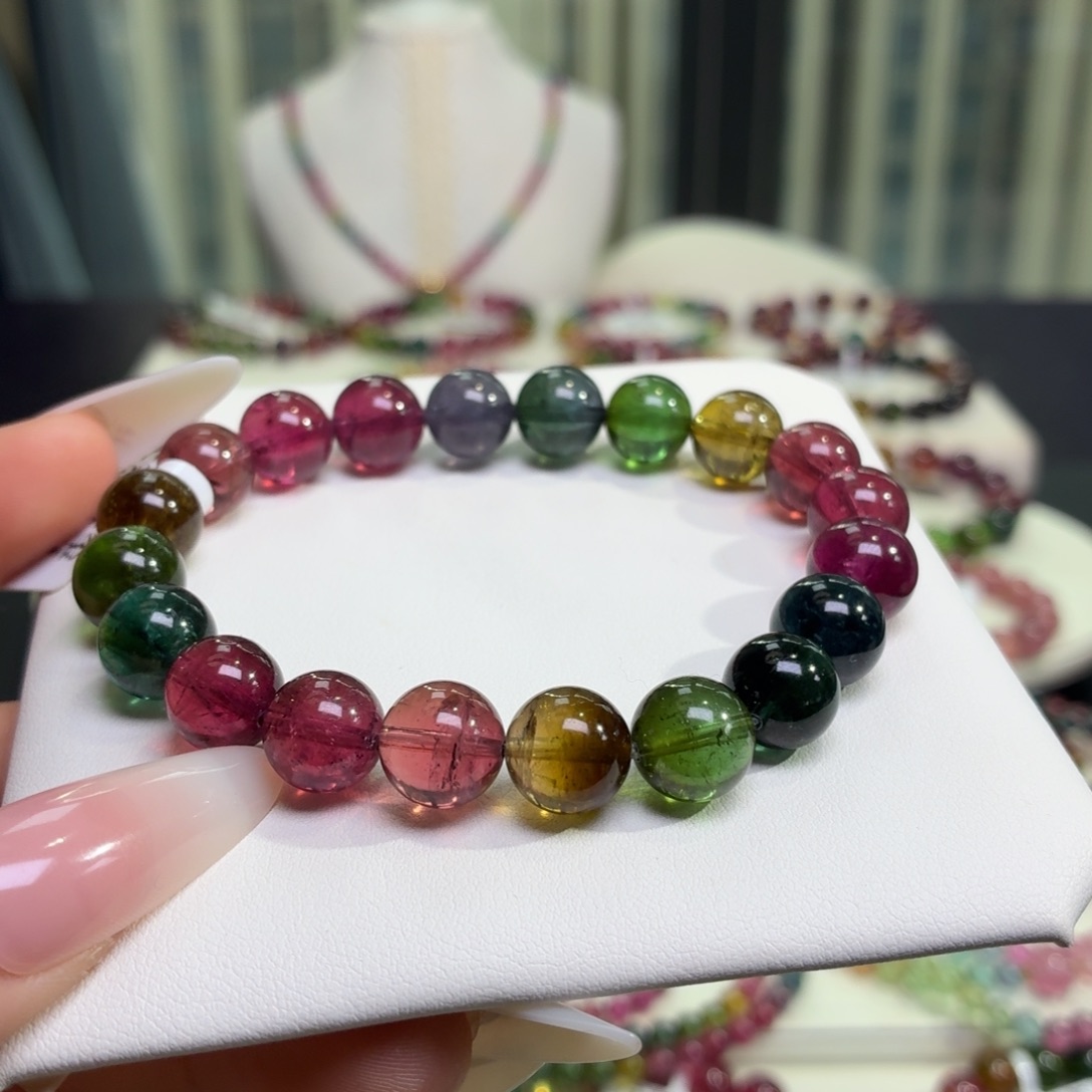 碧玺手链未镶嵌天然碧玺9.8