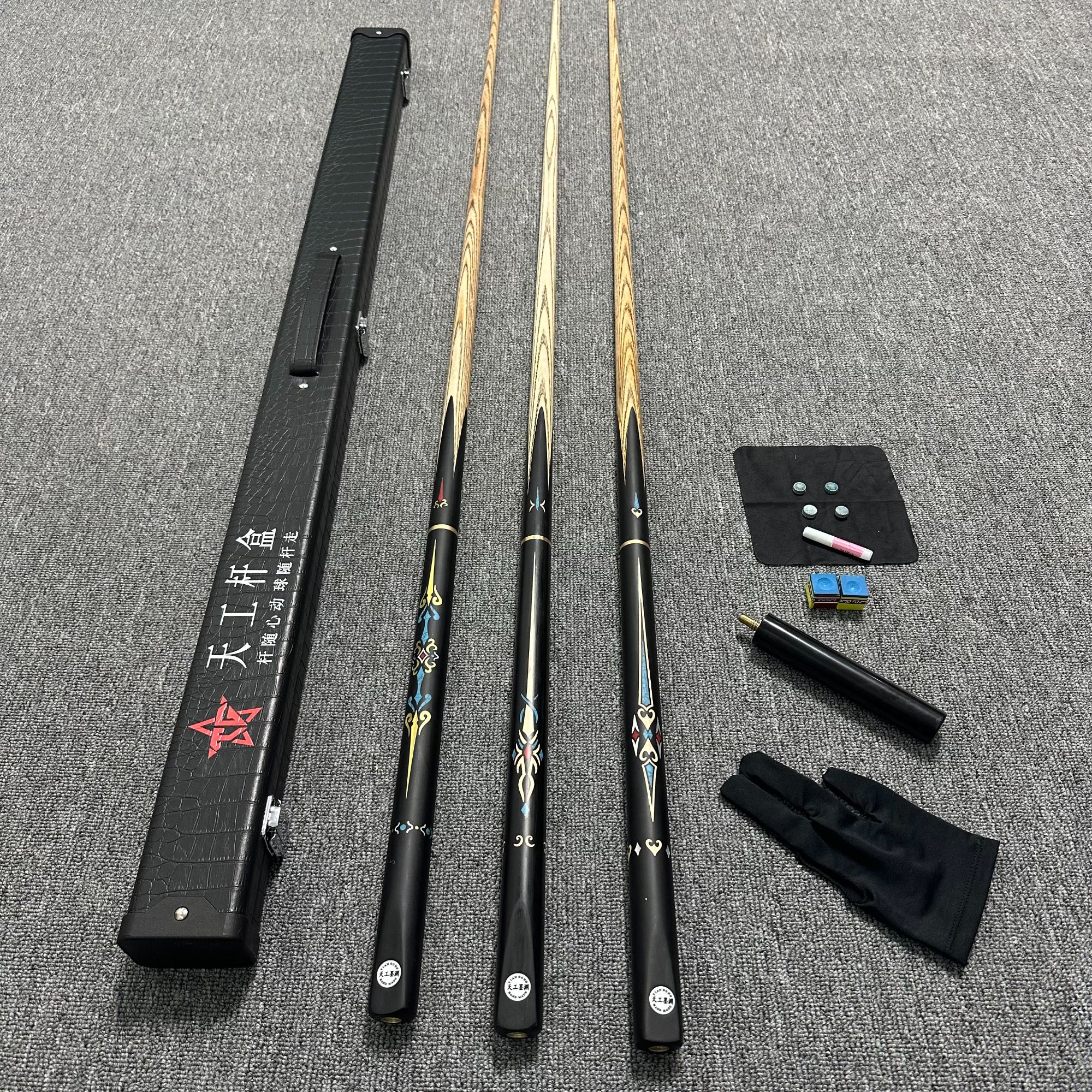 天工墨渊高级进口白蜡木3/4分体台球杆美式中式百元台球杆推荐