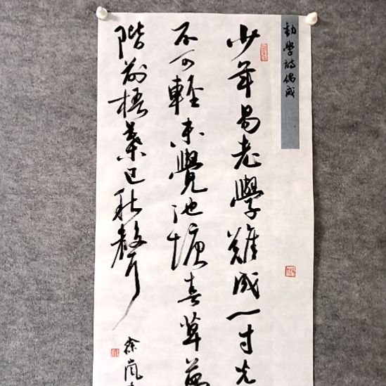 书法少年易老学难成34*68厘米手写书法四尺四开两平尺