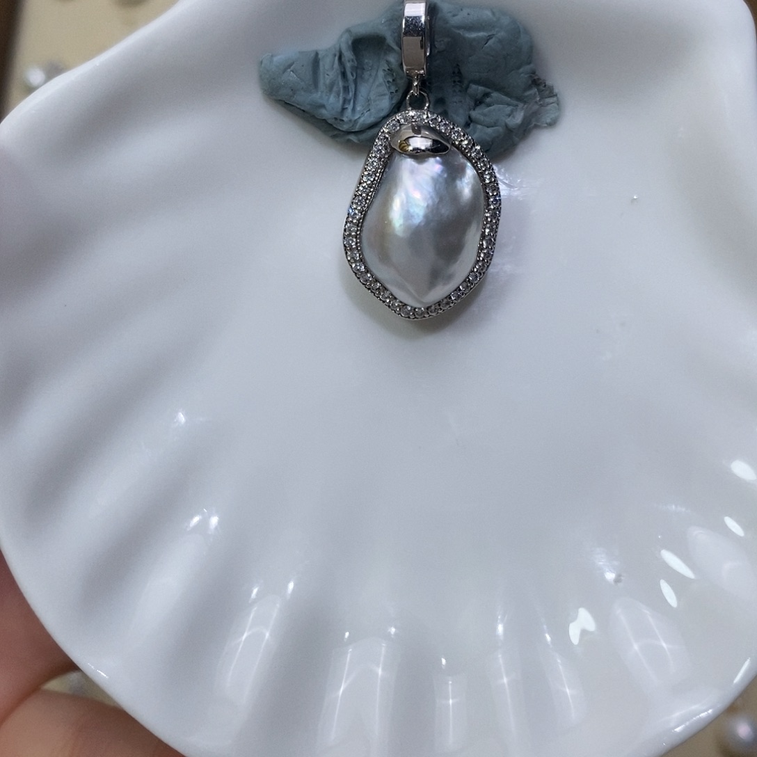 海水珍珠颈饰银S925镶嵌