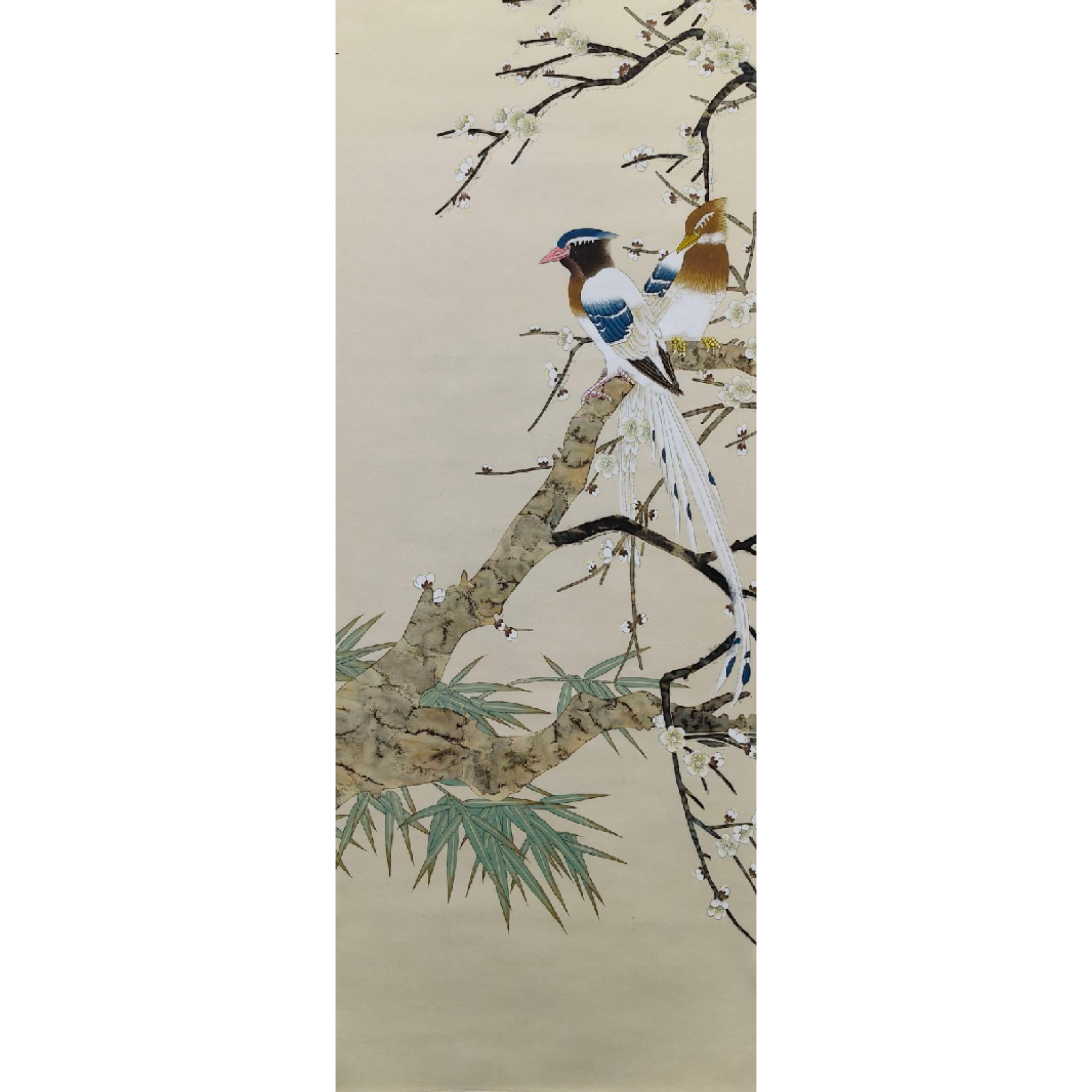 tj026《迎春》97*47（4.2平尺）纸本立轴