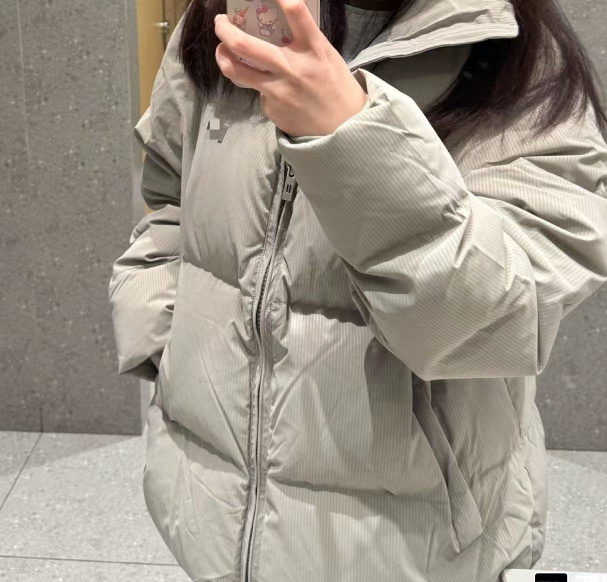 胸前钢标logo暗条纹设计嘎嘎外套棉服（默认微瑕）