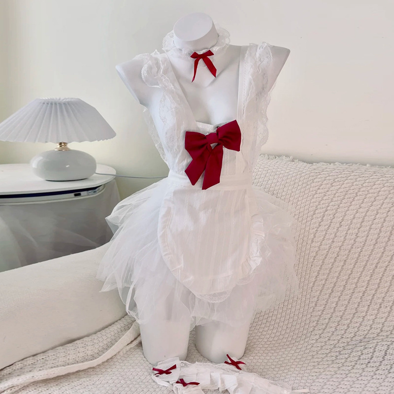 {蜜桃屯儿}服装甜心女仆cos制服蝴蝶结围裙套装蕾丝性感睡衣