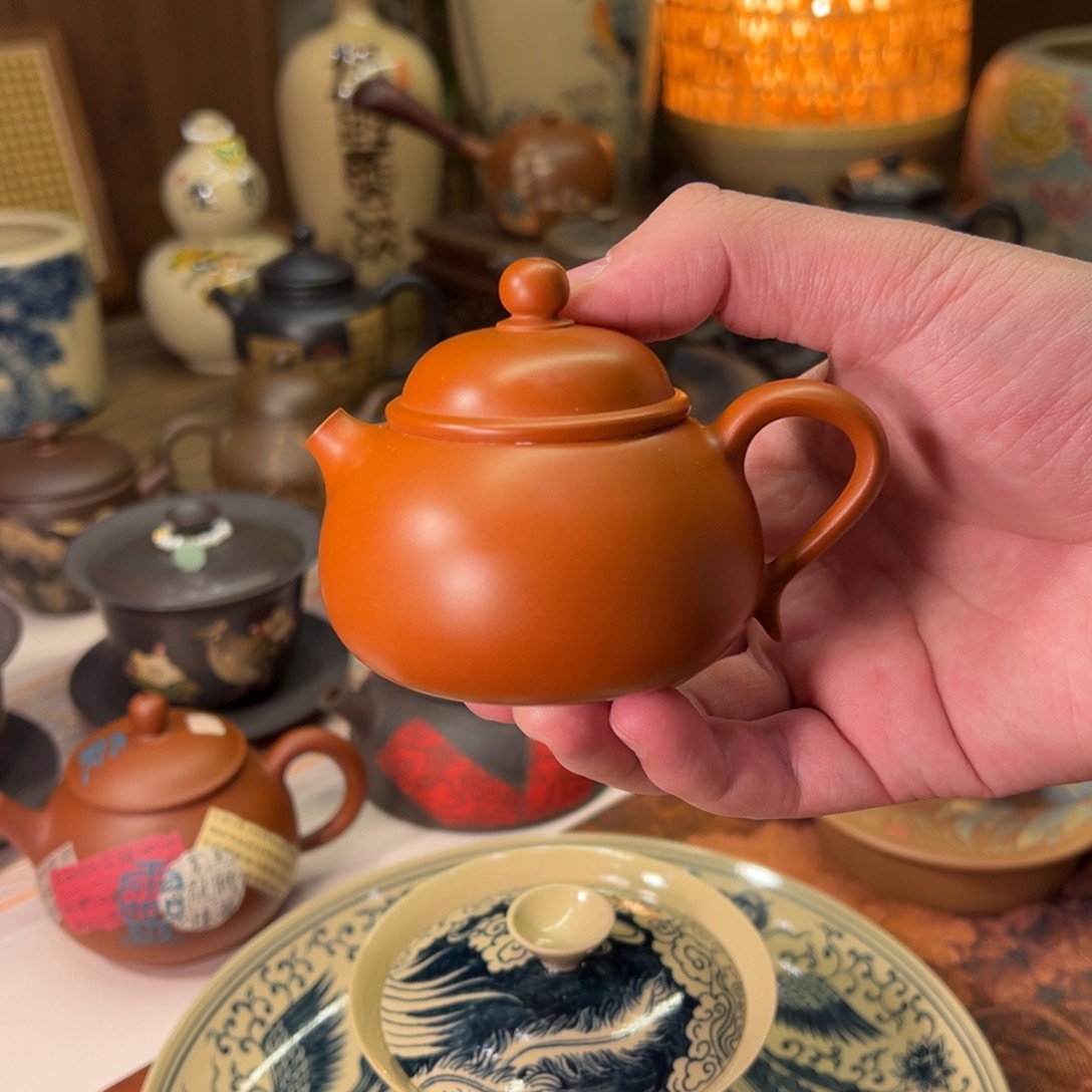 建水紫陶100毫升复烧球孔微瑕