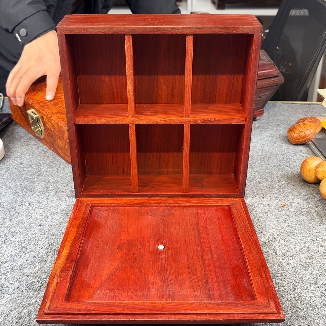 旭***日红花梨茶点盒首饰盒精品 