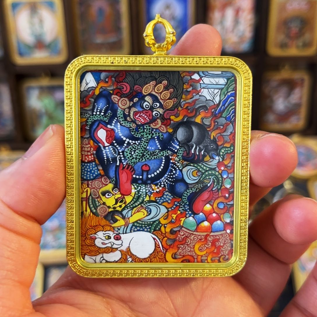 装裱画青海热贡手绘黑姥爷