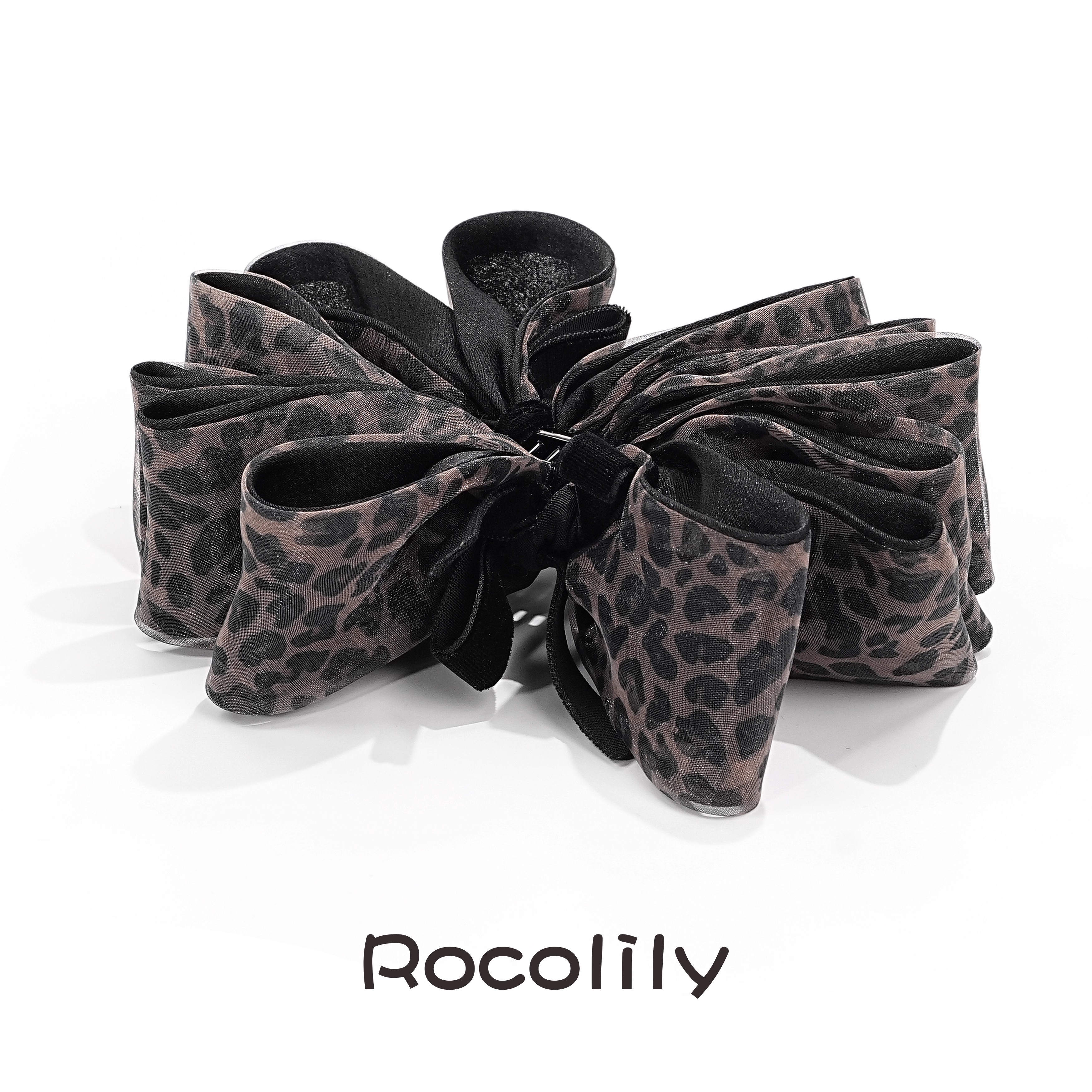 ROCOLILY秋冬新版豹纹异域香蕉夹新款后脑勺马尾竖夹发夹韩系发饰