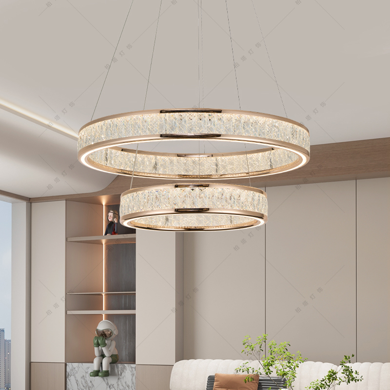 【柏塔】2025年新款现代轻奢客厅吊灯大气圆形水晶房间吊灯