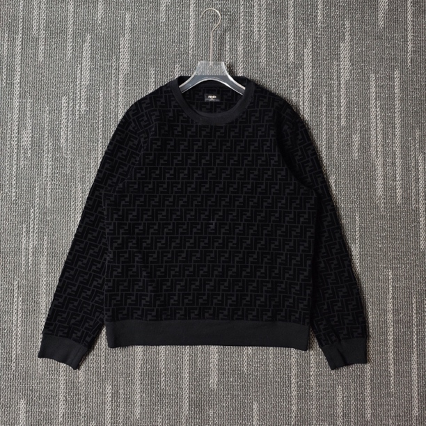 99新 FENDI/芬迪 双F字母Logo满印长袖卫衣/XL码/0987