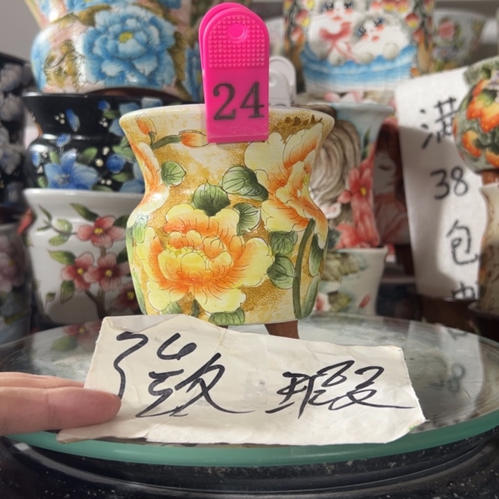 景德镇手绘花盆满38包邮偏远地区除外